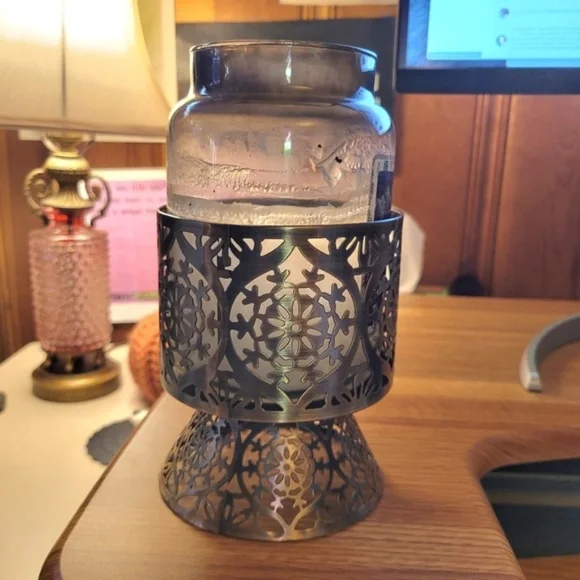 Pair of Perforated Metal Candle Sleeves or Holders - Picture 8 of 8